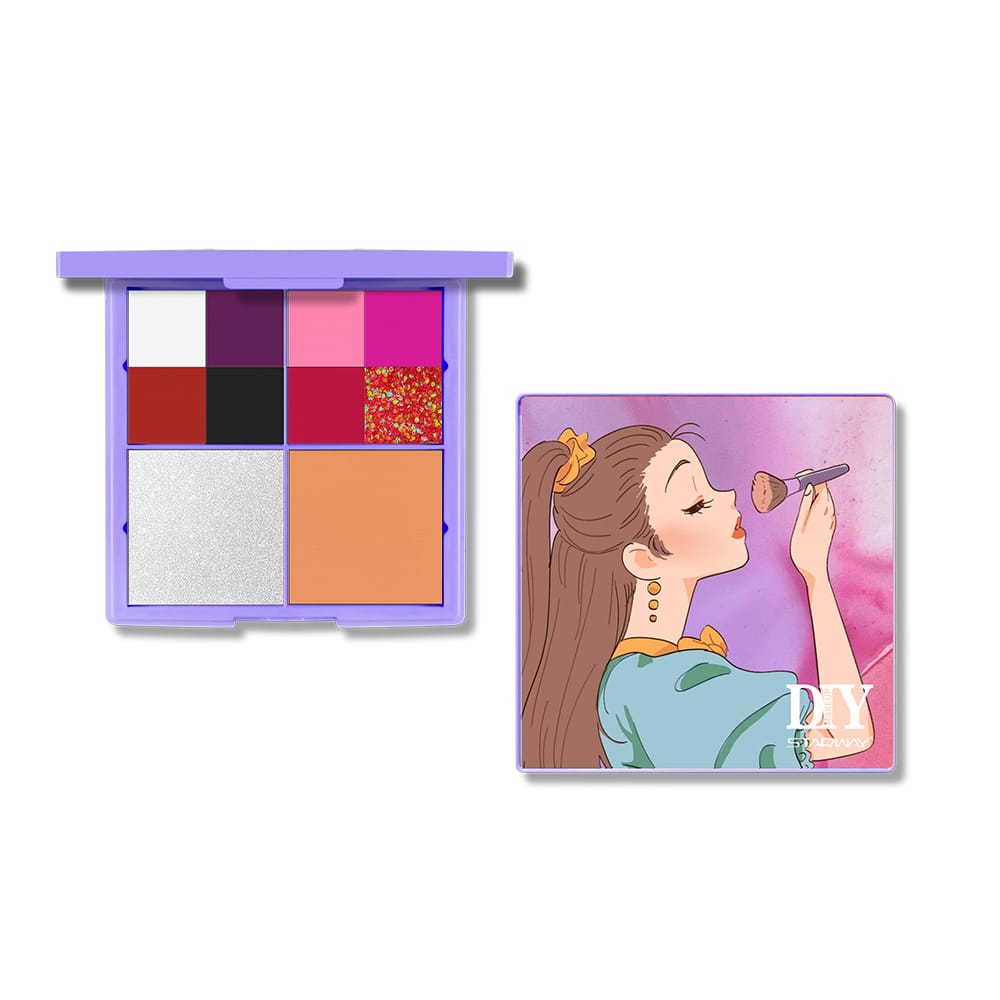 4 Colour 10 Shade Makeup palette (Highlighter, Compact powder, Eyeshadows)